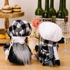 Adorable Chef's Day Black And White Checkered Rudolph Doll Plush Elf Gnome Dcor
