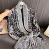 Jacquard Tassel Scarf Imitation Cashmere Soft And Breathable Autumn And Winter Versatile Women'S Shawl Scarf Light Luxury Style