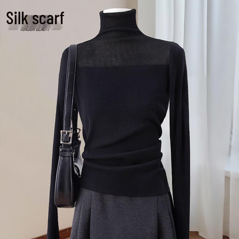 

Silverbush Women s Solid High-Neck Pullover Sweater One Size