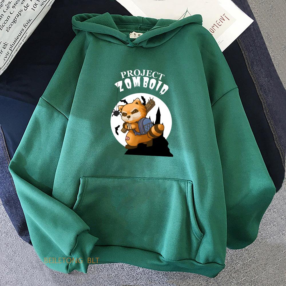Project Zomboid Spiffo Raccoon Hoodies Casual Comfortable Girls Cartoon Sweatshirts Long Sleeve Hooded Pullovers Women/Men Hoody