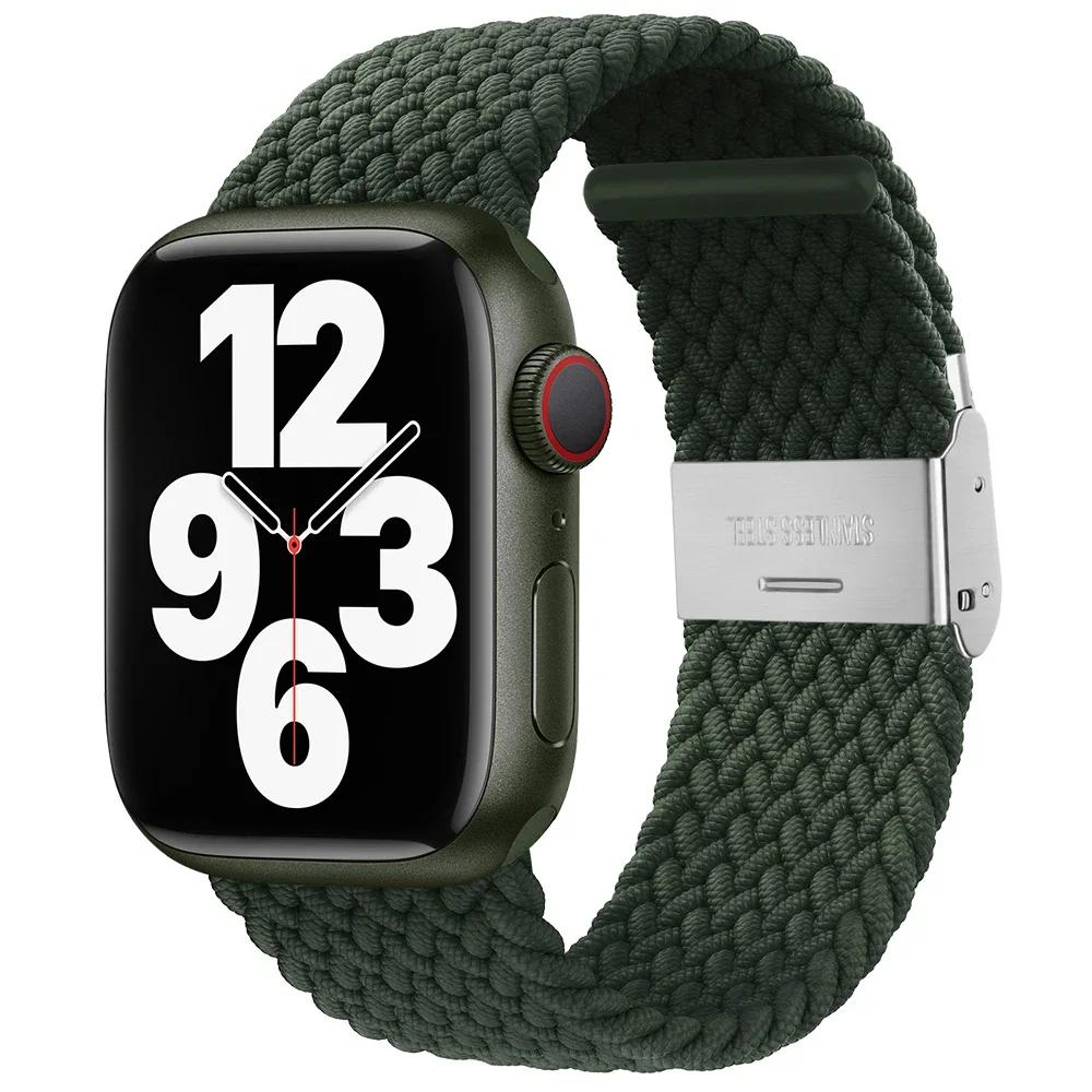 

Плетеный ремешок Solo Loop для Apple watch 44 мм ultra-2 49 мм 45 мм 46 42-40 мм-41 мм Эластичный браслет iWatch series 10 9 8 se 6 7 5 4 3 S3 42-44-45-46-49MM
