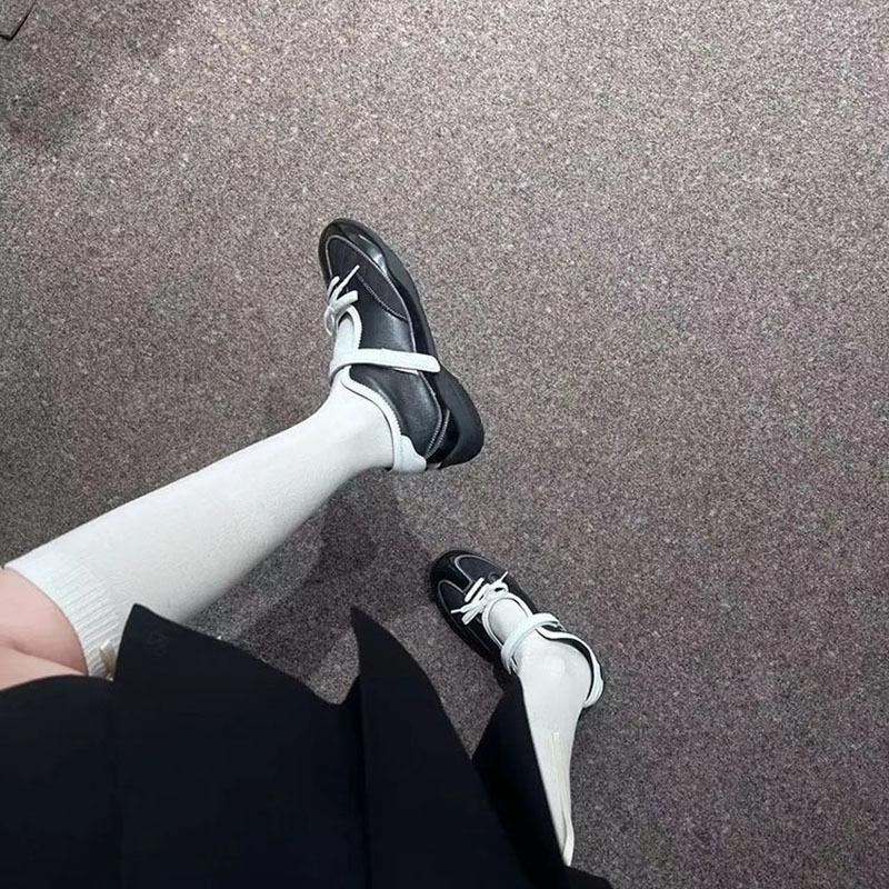 Sheepskin Version~ Inner Height-increasing Shoes 6cm Platform-soled Bow Ballet Shoes Women's Casual Sports Shoes Mary Jane Shoes