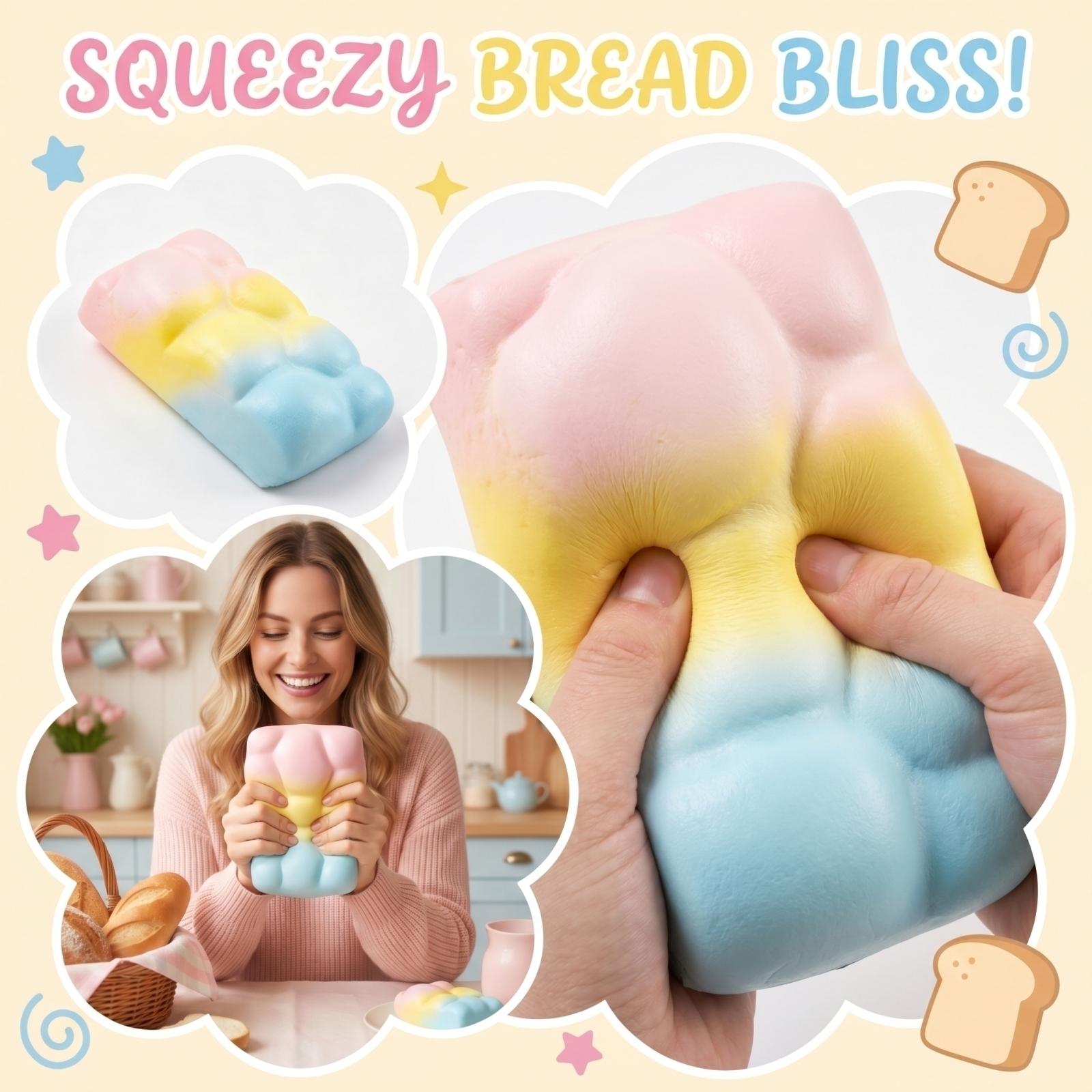 

Large Soft Bread Squishy Toy Slow Rising Stress Relief Sensory Toy Squeeze Toy for Anxiety Relief and Relaxation One Size
