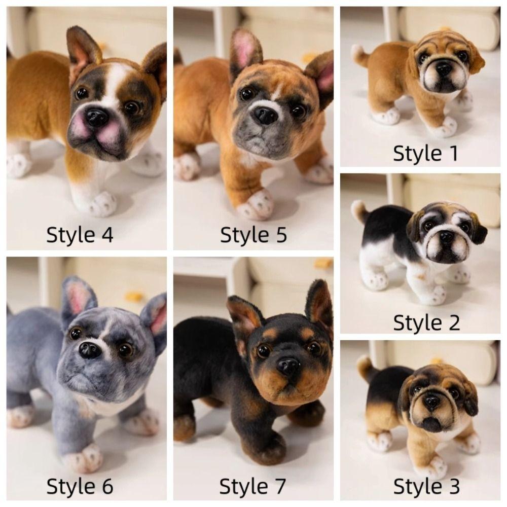 Cute Pet Dog Stuffed Doll Simulation Stand Baggle Dog Toy French Bulldog Plush Stuffed Animal