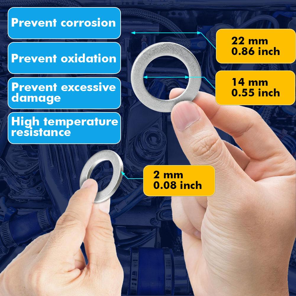 20Pcs/Set New 14mm Oil Drain Plug Crush Washer Gasket 94109-14000 9410914000 For Honda CR-V CIVIC For Acura CL