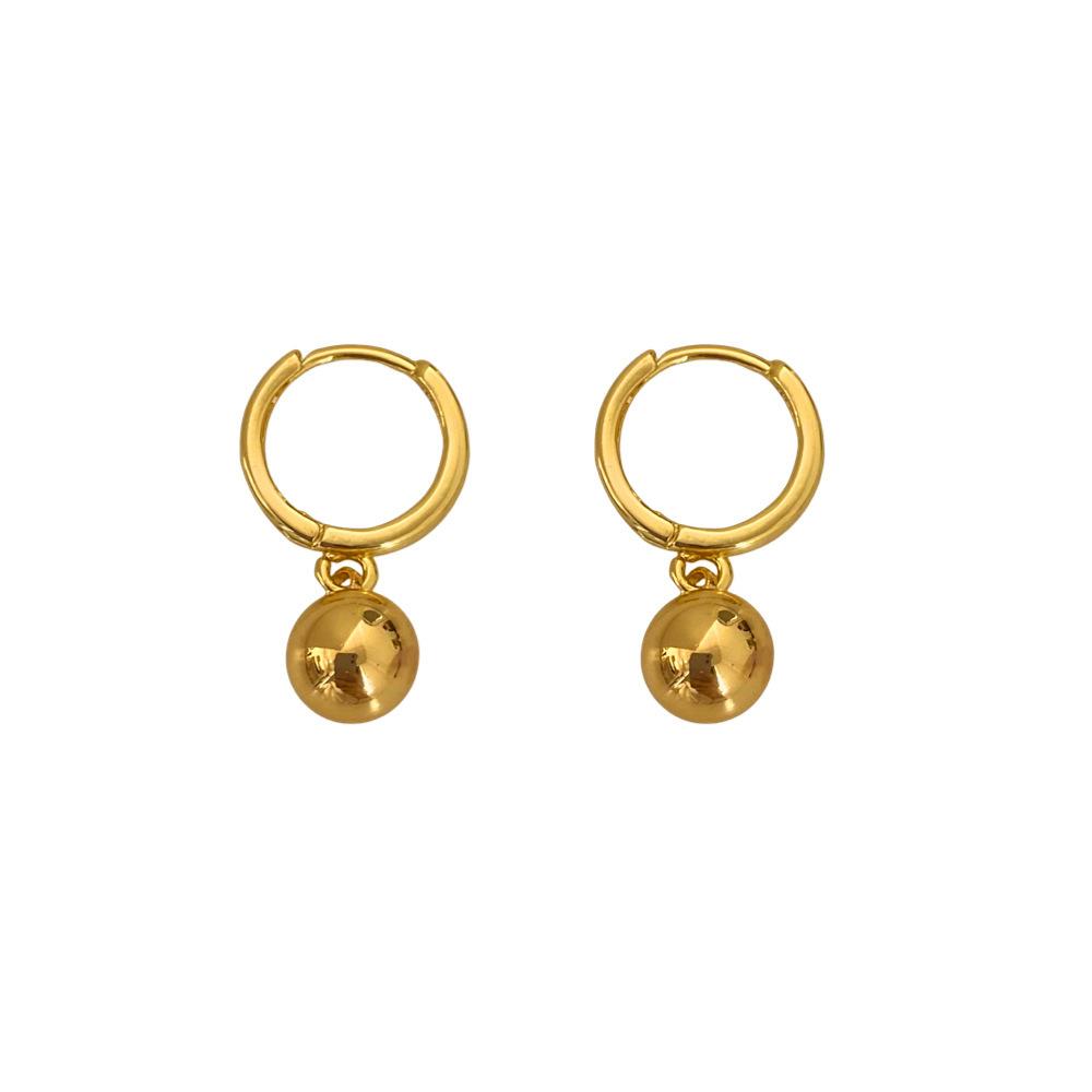 Fashion Earrings Women s Titanium Steel Earrings Minimalist Small Ball Pendant Earrings