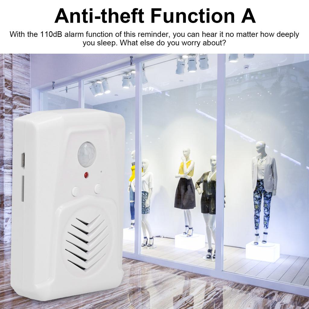 Door Welcome Chime Entrance Doorbell Entrance Doorbell Infrared Motion Sensor Welcome Voice Prompt Alarm Chime for Shop