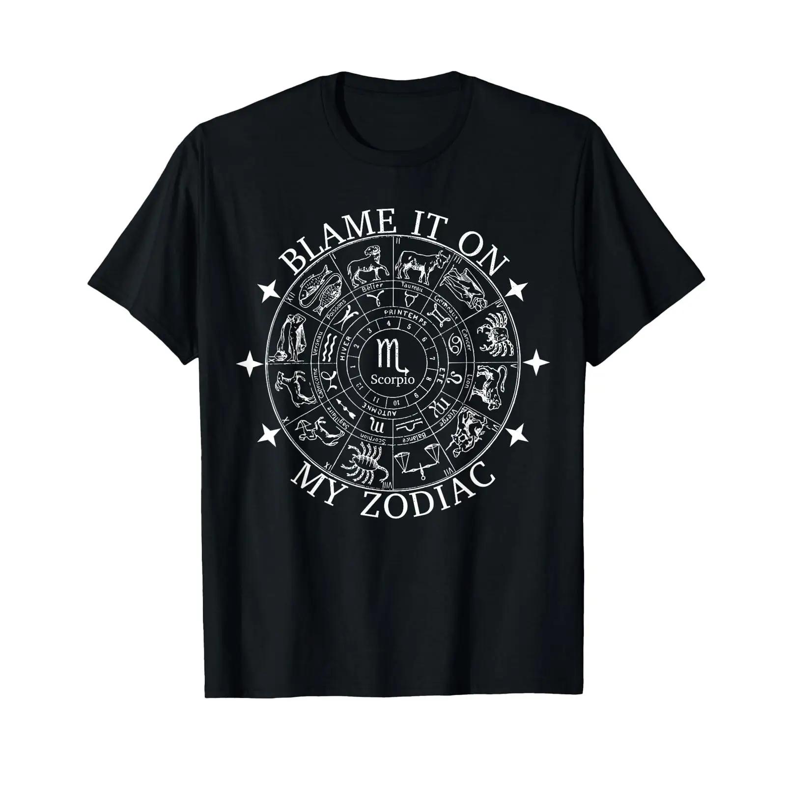 

Blame It On My Sternzeichen Skorpion Schild Geburtstag Horoskop Lustig T Shirt vintage Washed graphic Breathable Slightly S разноцветный