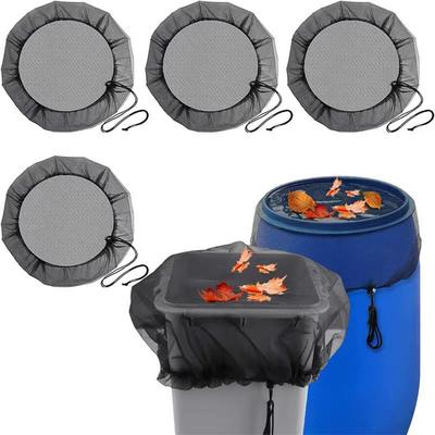 Rain Barrel Mesh Cover, Water Collection Buckets Net, Rain Barrel Netting Cover with Adjustable Drawstring, Filter Screen