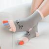 1 Paar Reine Baumwolle Damen Mädchen Fünf-Finger Kurze Socken Bunt Katze Atmungsaktiv Jung Lässig Harajuku Zehensocken Verkaufen