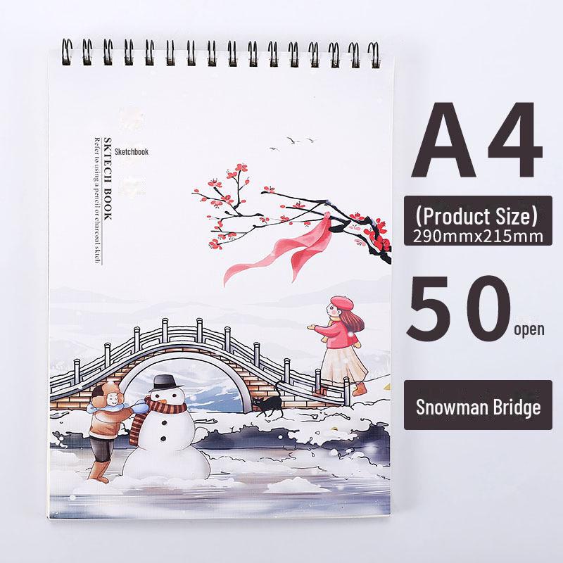 Thickened A4 Coil Sketchbook: Blank, Simple, Colorful Art Journal for Students and Kindergarten.