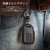 Compatible with Honda Key Fit Hybrid Key Shuttle Hybrid Key and with Genuine Leather Smart Key Cover Premium WR-V Case, Cover, Case, Vezel, Civic, (3D