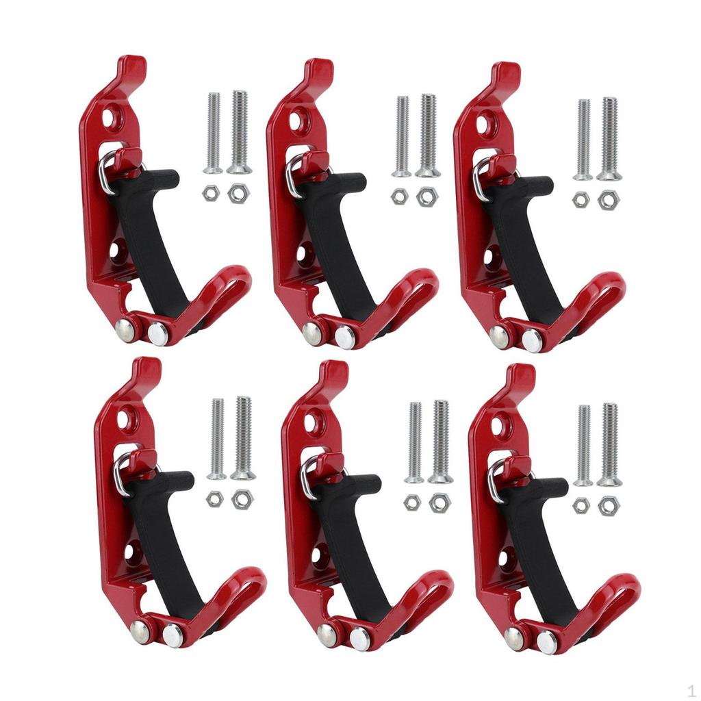 6 Metal Rubber Clamps for Wall Mounting, Garage Storage, Stable Holders Roof Racks