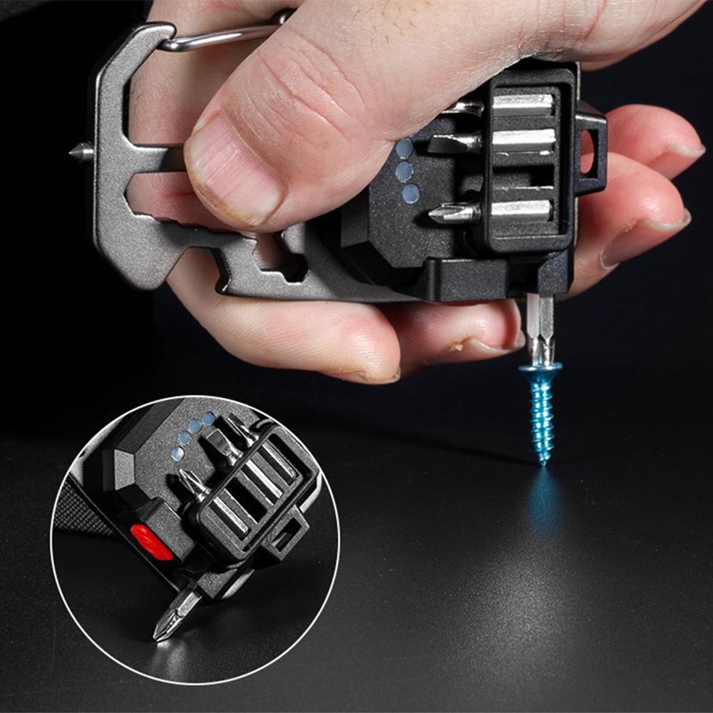 Multifunctional COB Keychain Work Light Flashlight Bottle Opener Outdoor Folding Stand Camping Flashlight with Screwdriver