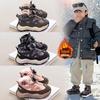 Kids' High-Top Winter Snow Boots with Velcro - Thickened Cotton, Slip-On Design for Boys and Girls