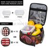 Red Paisley Mandala Lunch Box Portable Insulated Lunch Bag Reusable Cooler Bento Tote Bag for Women Men Work Picnic Hiking