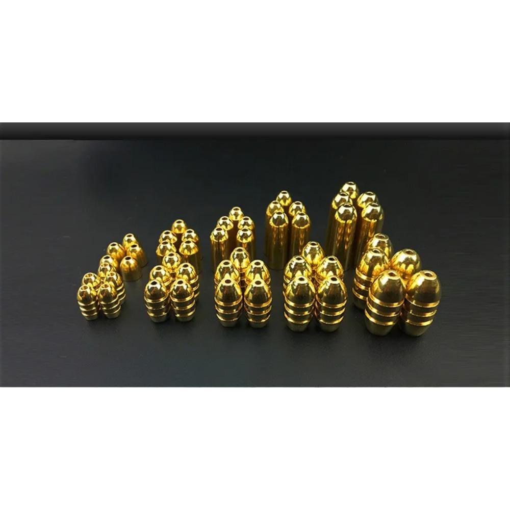 50Pcs/Set Copper Bullet Weights Fishing Sinkers In Plastic Fishing Accessories Tackle Box 1.8g/3.5g/5g/7g/10g