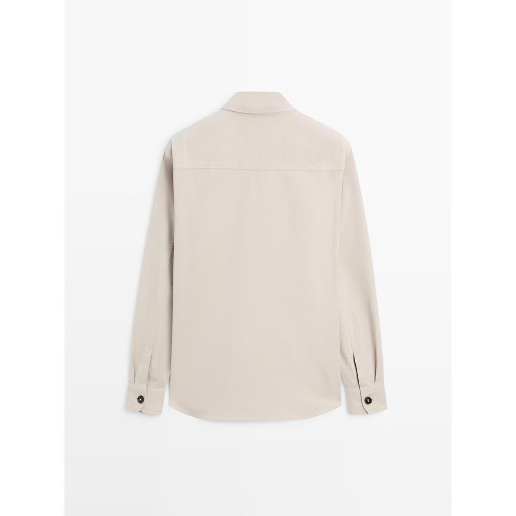 Masimodutti Cotton Overshirt With Pocket Details
