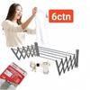 Wall-Mounted Folding Retractable Clothes Drying Rack Aluminum Towel Holder Balcony Bathroom Modern Minimalist
