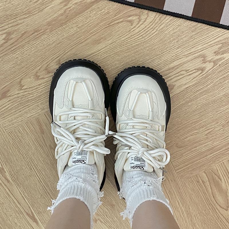 White thick-soled heightening dad shoes women's tide ins retro 2025 new autumn versatile student lightweight sneakers