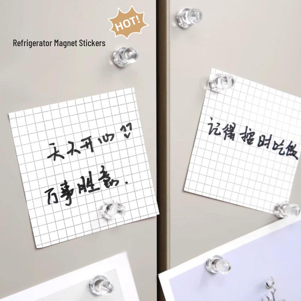 Clear Magnetic Pushpin Fridge Magnets: Small Nail-Like Transparent Message & Photo Holders