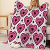Heart Collection Flannel Throw Blanket Soft, Non-Pilling, Warm & Cozy All-Season Home Decor, Ideal Valentine's Day Gift