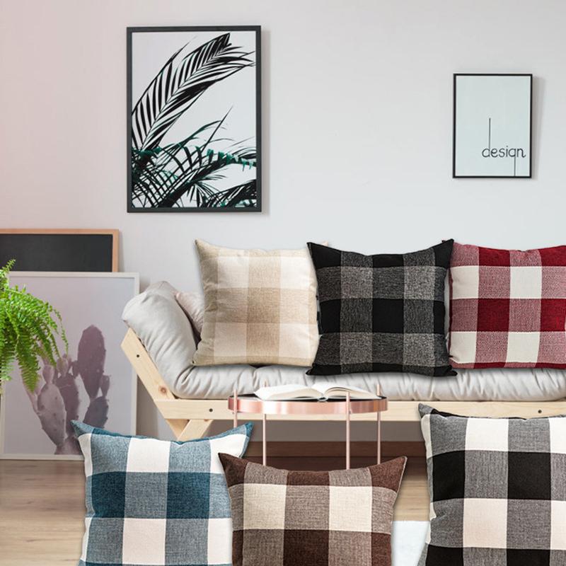 Plaid Pillow Cover Home Pillow Cover Car Cushion Ins Scandinavian Sofa Cushion