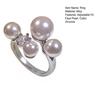 Women Ring French Style Adjustable Opening Finger Ring with Imitation Pearls Cubic Zirconia Design Jewelry Gift