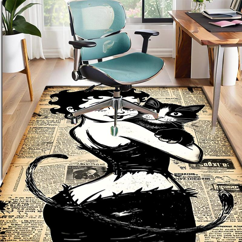 Betty Boop Pattern Rug, Indoor/Outdoor Mat, for Picnic, Gameroom, Bedroom, Office, Living Room, Home Decor Carpet, Birthday Gift