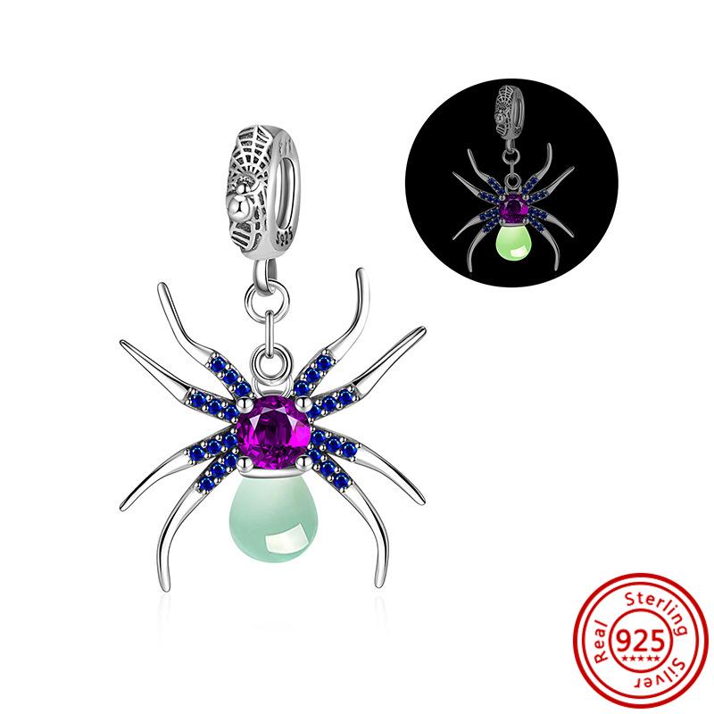 

Подходит для браслетов с шармами Pandora 925 медь Светящийся в темноте Привидение Тыква Светлячок Лампочка Насекомое Светящаяся подвеска Бусины Циркон