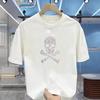 Men's New Summer Cartoon Skull Print Short Sleeve, Cotton Basic Crew Neck T-shirt, Fashion Casual Short Sleeve Top