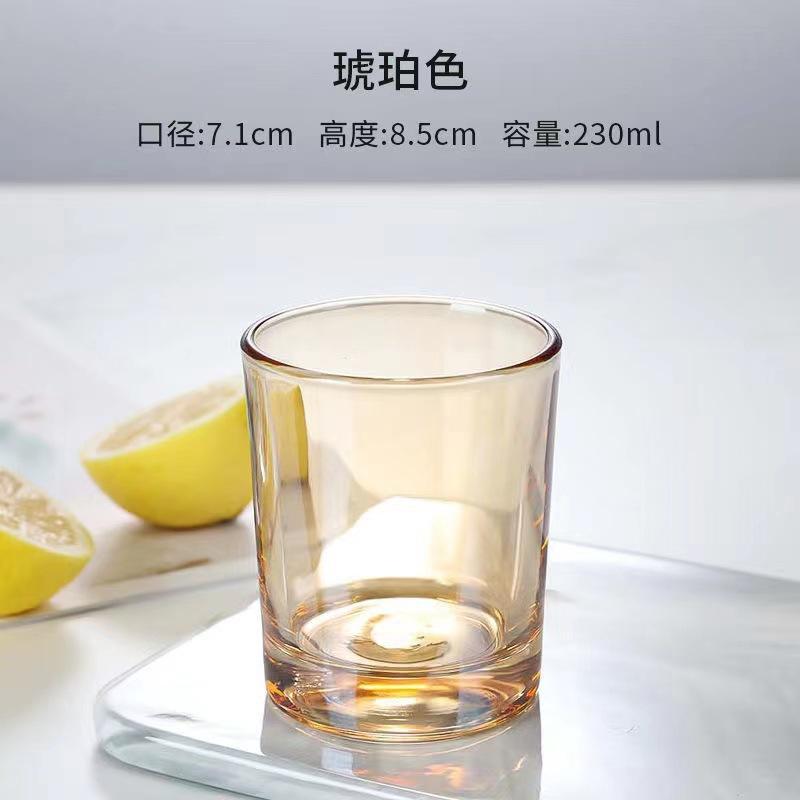 Glass Whiskey Cup Transparent Water Tumbler for Tea Coffee Juice Bar Drinkware Gift