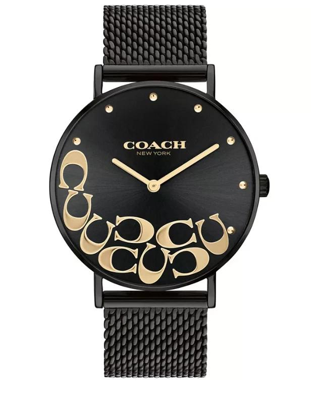 COACH Women's Perry Black Stainless Steel Mesh Bracelet Watch, 36mm 14503826
