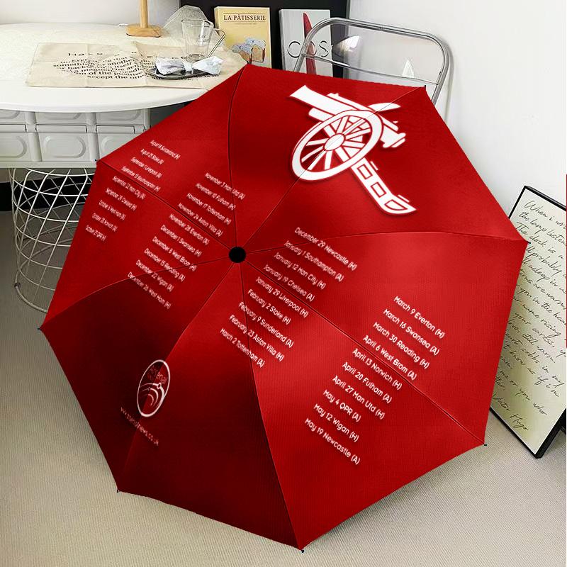 Arsenal Celebration Moment Automatic Folding Umbrella - 8-Rib Travel Umbrella with Auto Open/Close & Portable Gifts for holidays or birthdays