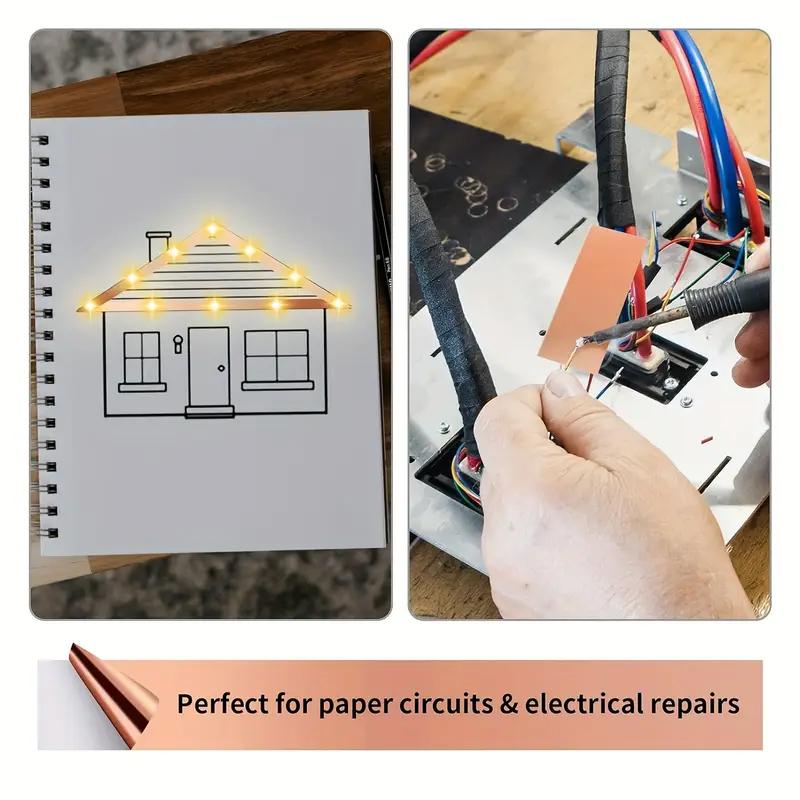 1 Roll Conductive Copper Tape DIY Crafts Shielding Tape for Slug & Snail Repellent Copper Foil Tape Versatile 20m