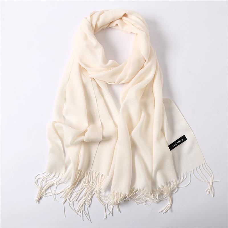 Women's Solid Color Faux Cashmere Scarf, Lightweight Shawl for Spring/Summer & Warm Autumn/Winter Malaysian Headscarf.