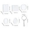 New 20Pcs/Set DIY Keychain Pendant Casting Silicone Mould Kit with Keyrings Art Crafts Making Tools Crystal Epoxy Resin Mold