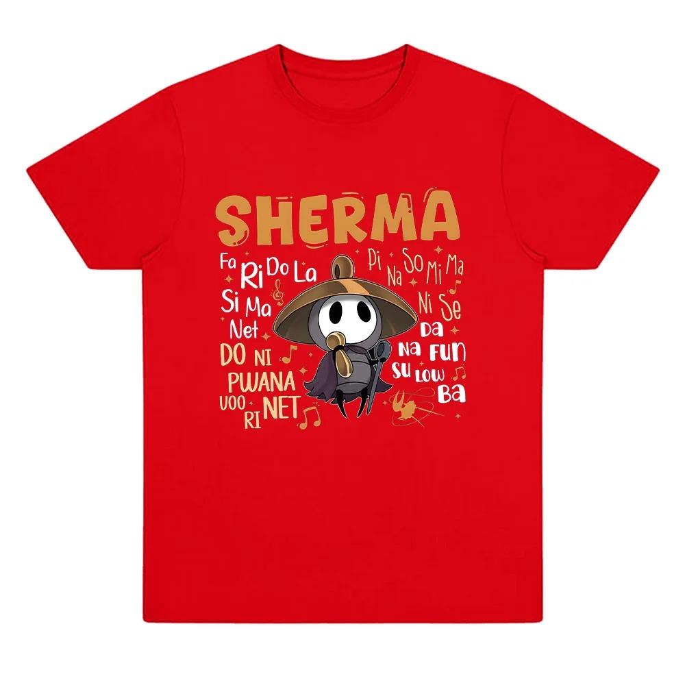 Sherma Song T-shirts Hollow Knight Silksong Funny Game Quote Tees Harajuku Cartoon Print T Shirts Short Sleeves Plus Size Loose