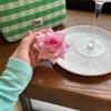 Retro Red Pink Rose Flower Classy Elegant Fashionable Hairpin Side Clip Brooch Women Korean Fashion Hair Clip Headwear