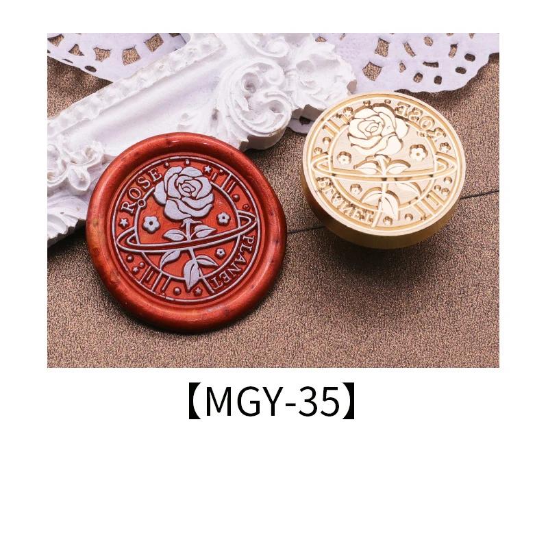 Wax Seal Stamp Heads Rose Pattern for Wedding Invitation Envelope Scrapbooking Flower Stamp for Card Making Craft Decoration
