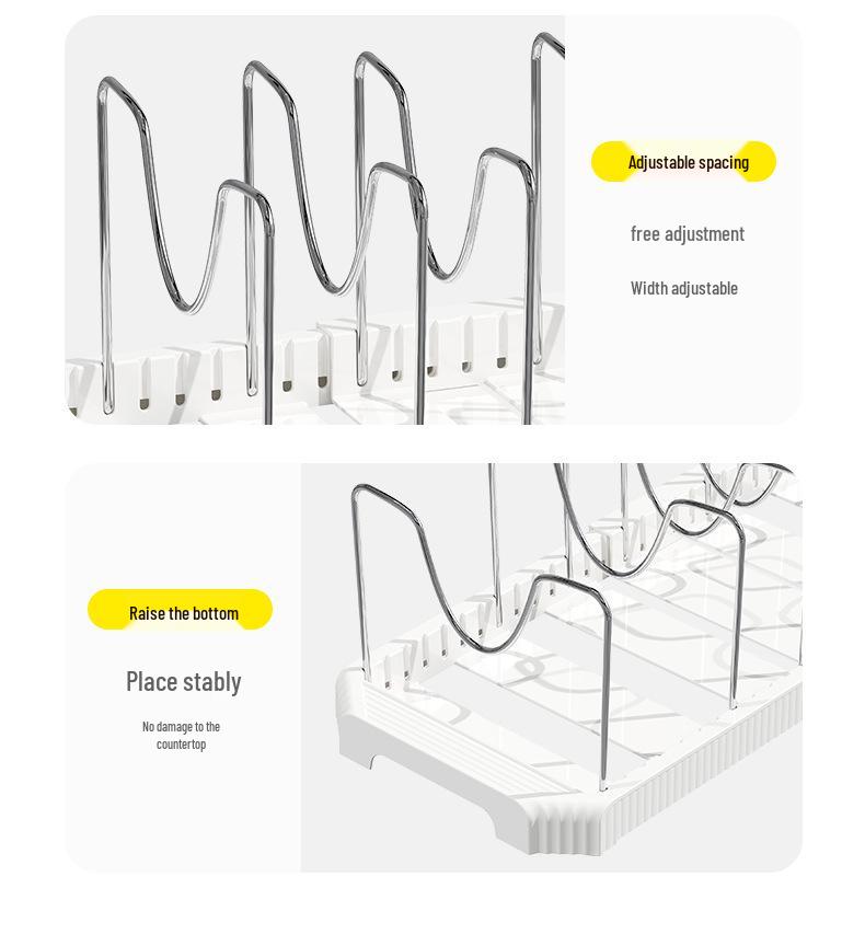 Telescopic Multi-Function Kitchen Rack for Pots, Lids, and Plates