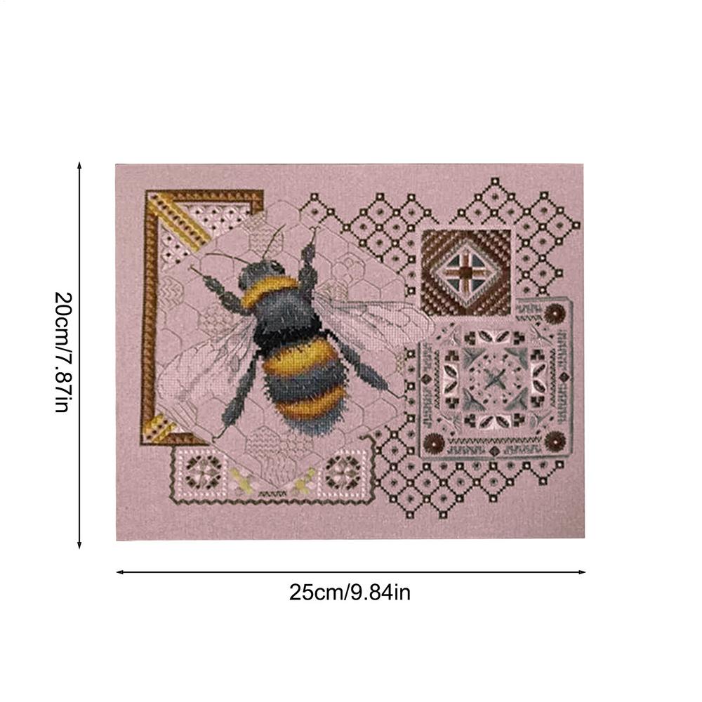 

Набор для вышивания для начинающих для взрослых Вышивальная нить Пяльцы Игла Ножницы Узор пчелы Набор для вышивания животных для шитья