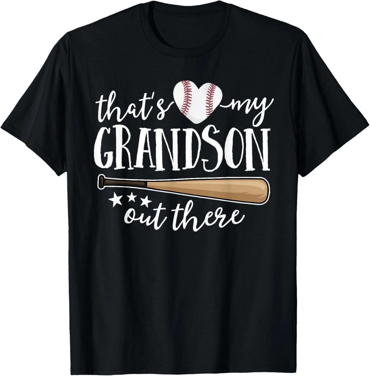 That s My Grandson Out There Gift Women Baseball Grandma Gift Unisex T-Shirt L