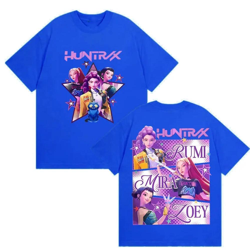 K-pop Demon Hunters Rumi Mira Zpey 2025 Film Graphic T-Shirt Men Women Harajuku High Quality Oversized Cotton T Shirt Streetwear