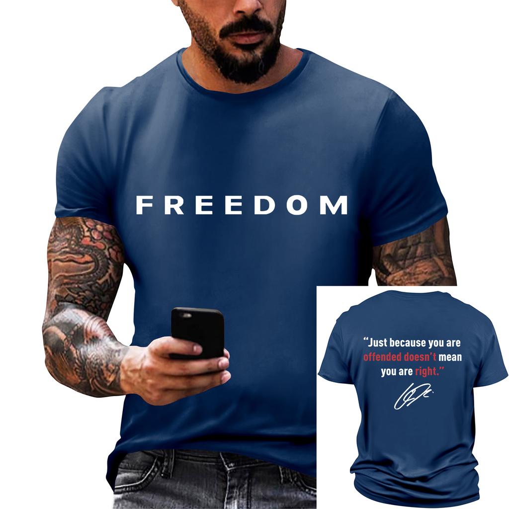 Fashionable Round Neck Short Sleeve Work Clothes Printed Tops For Mens Summer Tops