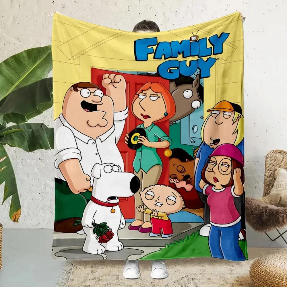 Kawaii Cartoon Familys Guys Printed Blanket Picnic Blankets Warm Blanket Soft And Comfortable Blanket Home Travel Birthday