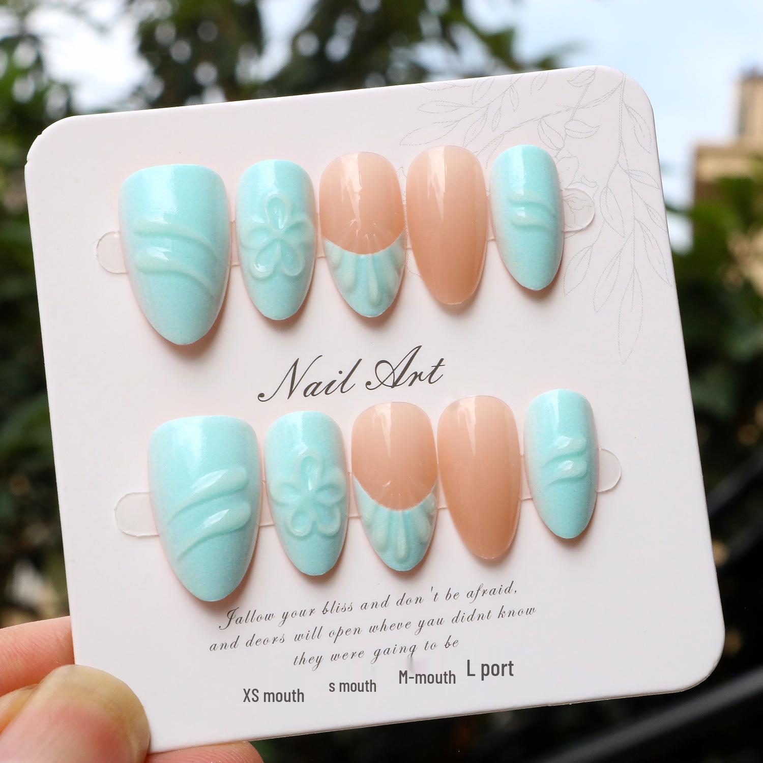 French Whitening 3D Floral Nail Art Stickers - Sweet and Cool Design