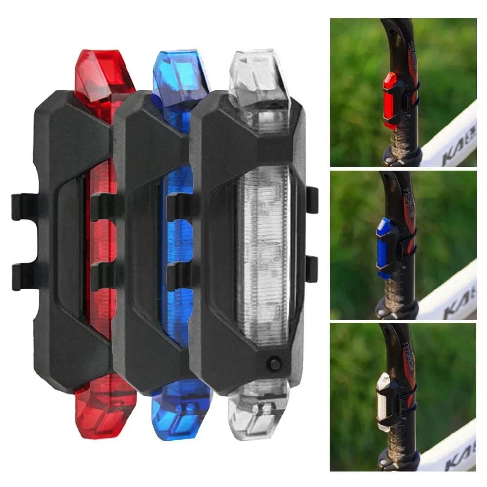 1Pc Night Cycling Tail Light Outdoor Highlight USB Charging Mountain Led Warning Bike Lights Tail Lamp Bicycle Accessories