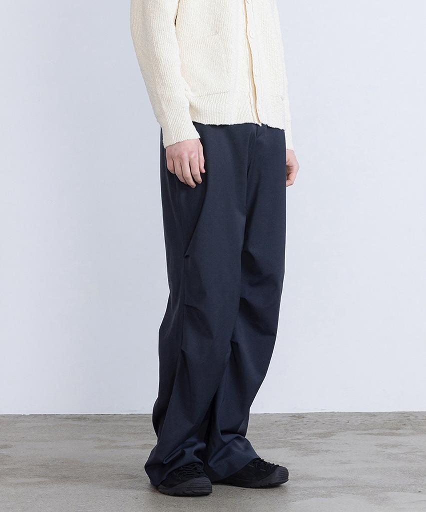 Bellie Three-Tuck Parachute Slacks - Navy