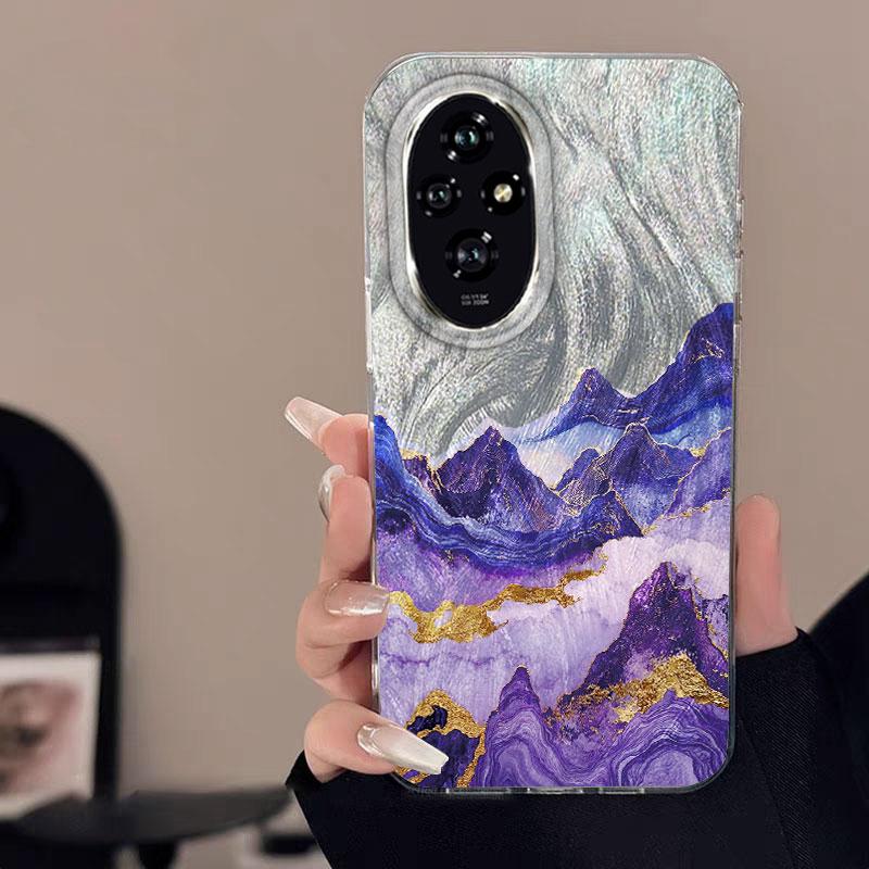 Case For Honor 400 Lite X9c X9a X8a 200 Pro 200 Lite 5G  Phone Cover Advanced Gradient Green Yellow Luxury Protective TPU Bumper